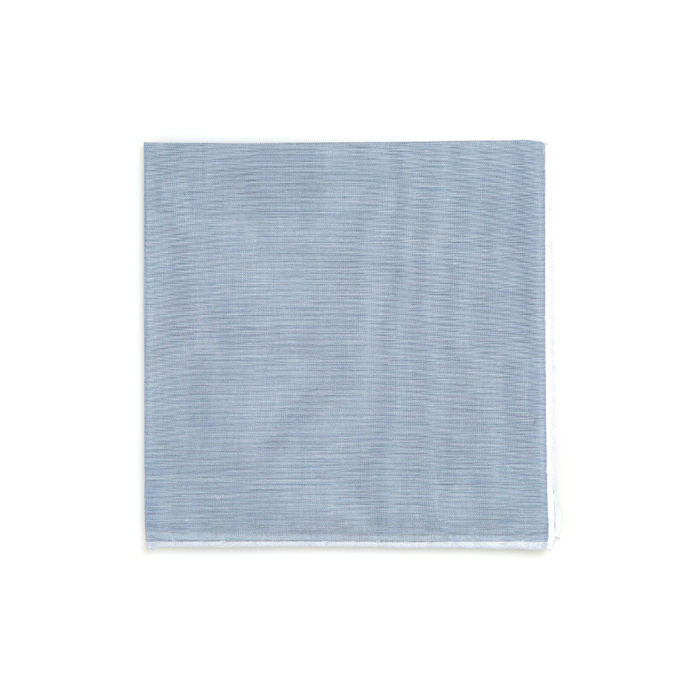 Pompeii Blue Gray Cotton Pocket Square