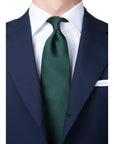 King Twill Solid Green Silk Tie