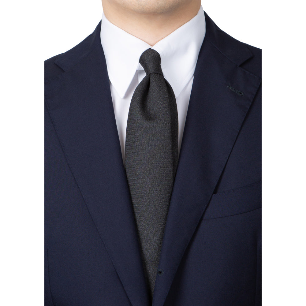 V.B.C Canonico 2ply Charcoal Gray Solid Wool Tie