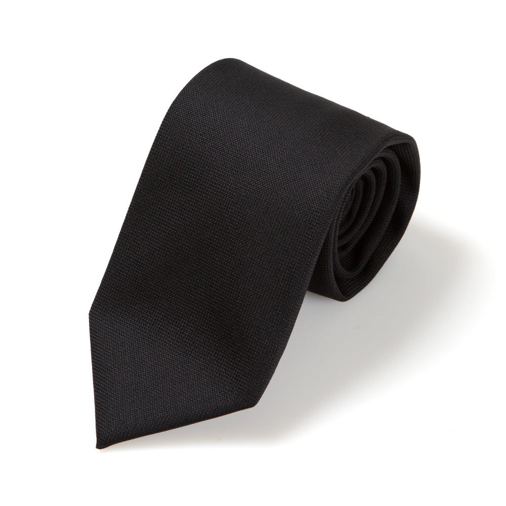 V.B.C Canonico 2ply Black Solid Wool Tie