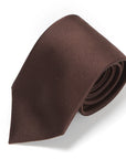 King Twill Solid Brown Silk Tie