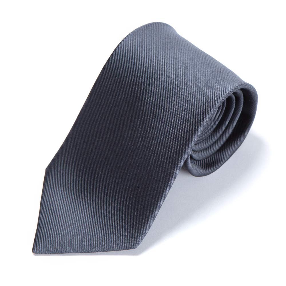 King Twill Solid Charcoal Gray Silk Tie