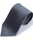 King Twill Solid Charcoal Gray Silk Tie
