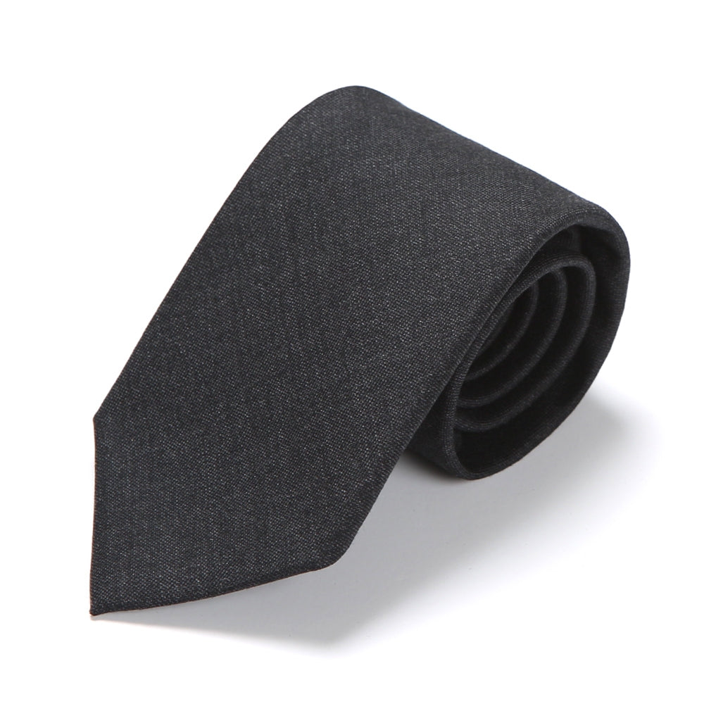 V.B.C Canonico 2ply Charcoal Gray Solid Wool Tie