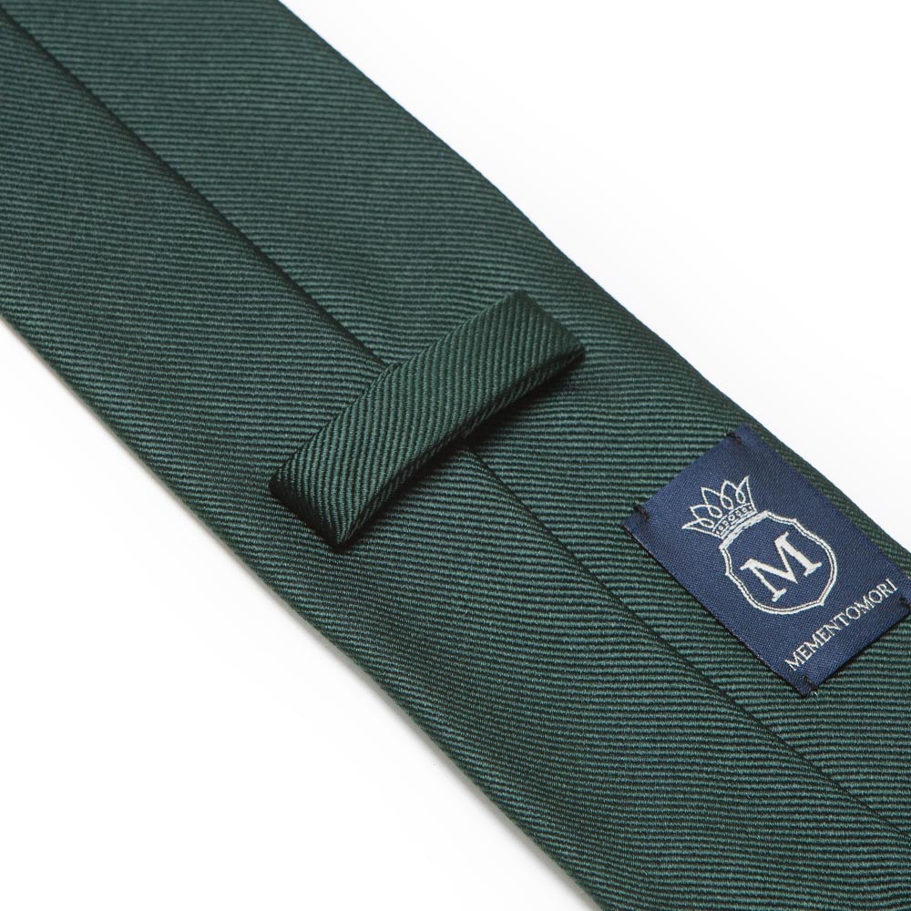 King Twill Solid Green Silk Tie