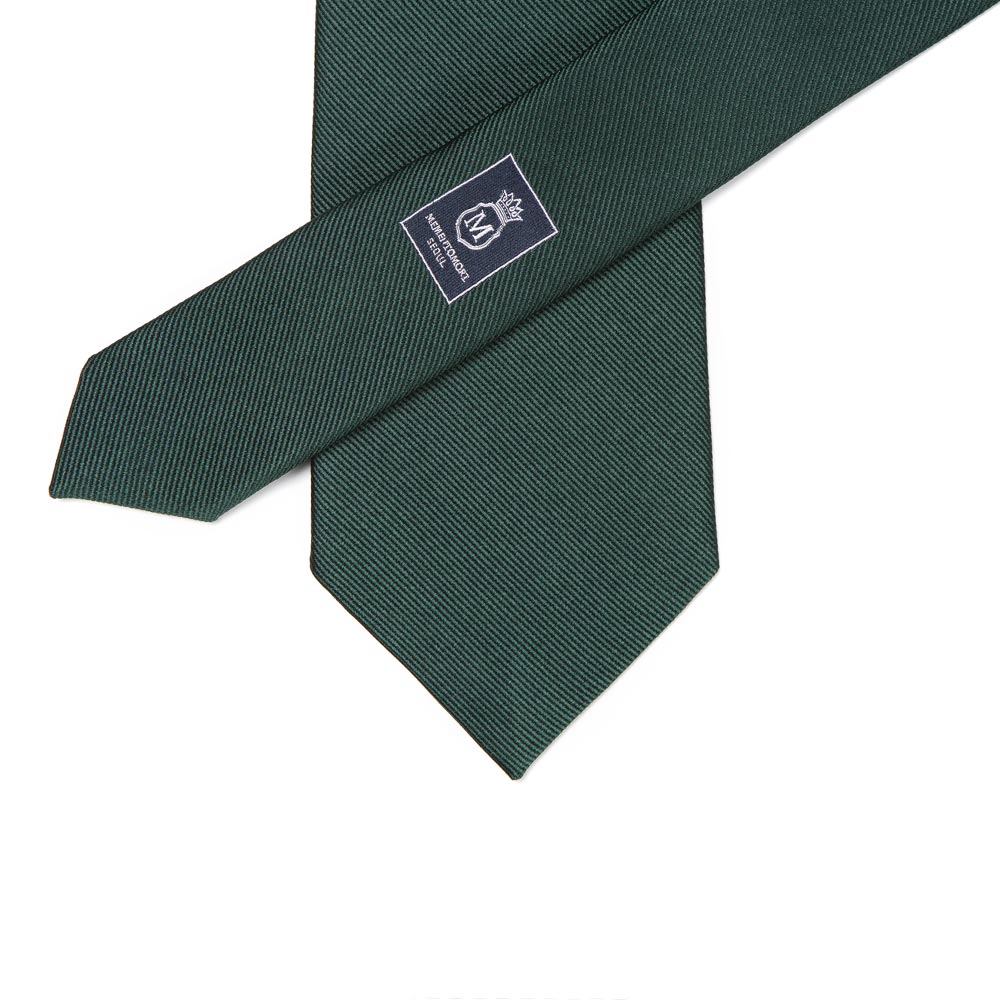 King Twill Solid Green Silk Tie