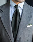 Mori Solid Dark Green Wool Sfoderato Tie