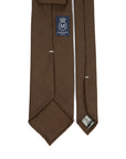 Mori Solid Brown Wool Sfoderato Tie