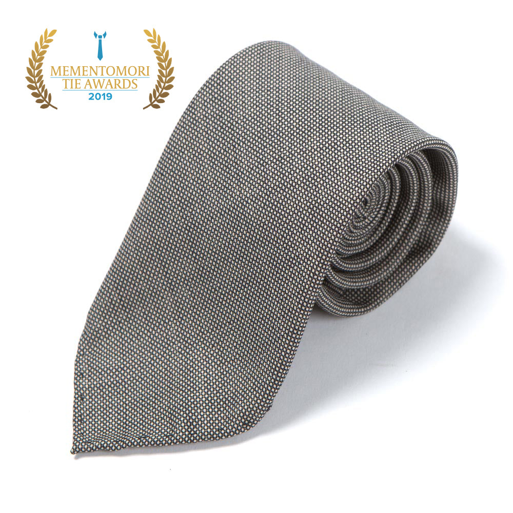 Mori Solid Gray Wool Sfoderato Tie