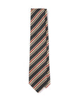 Vintage Stripe Navy Red Ivory Twill Silk Tie