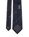 Forest Green Mori Stripe Dark Navy Silk Tie