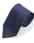 Pin Dot Navy Silk Tie
