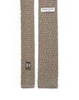 Square End Silver Gray Silk Knitted Tie