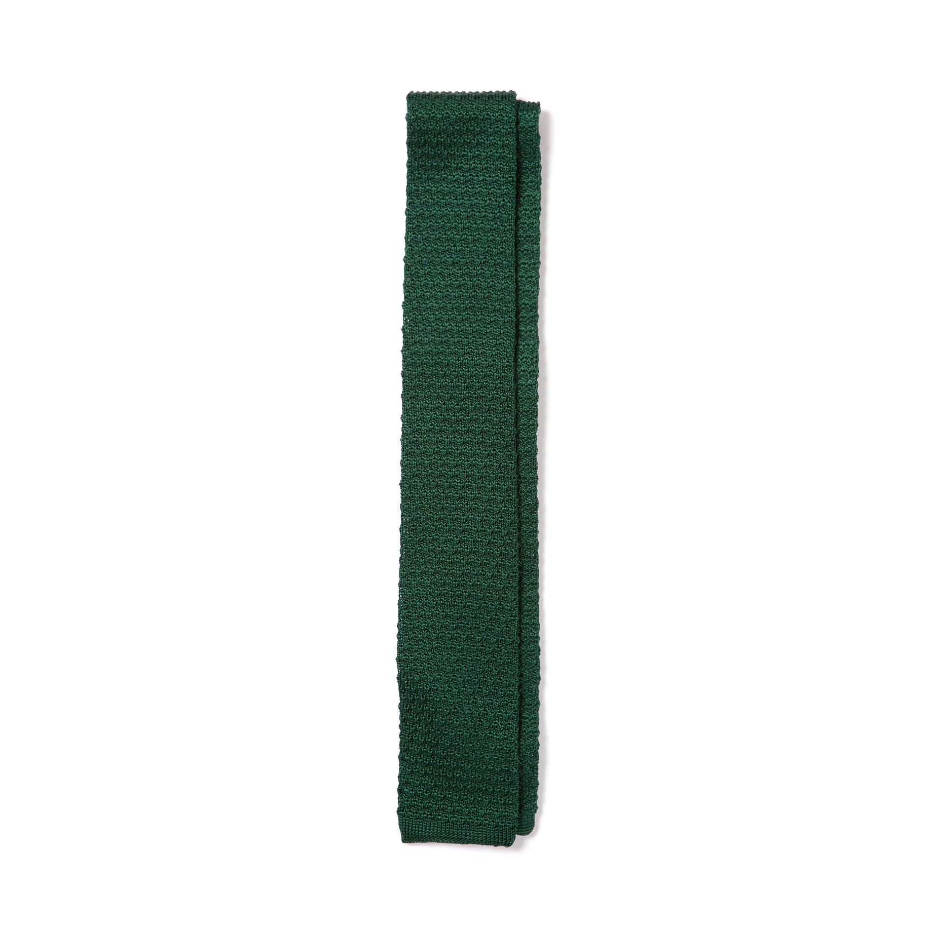 Square End Forest Green Silk Knitted Tie